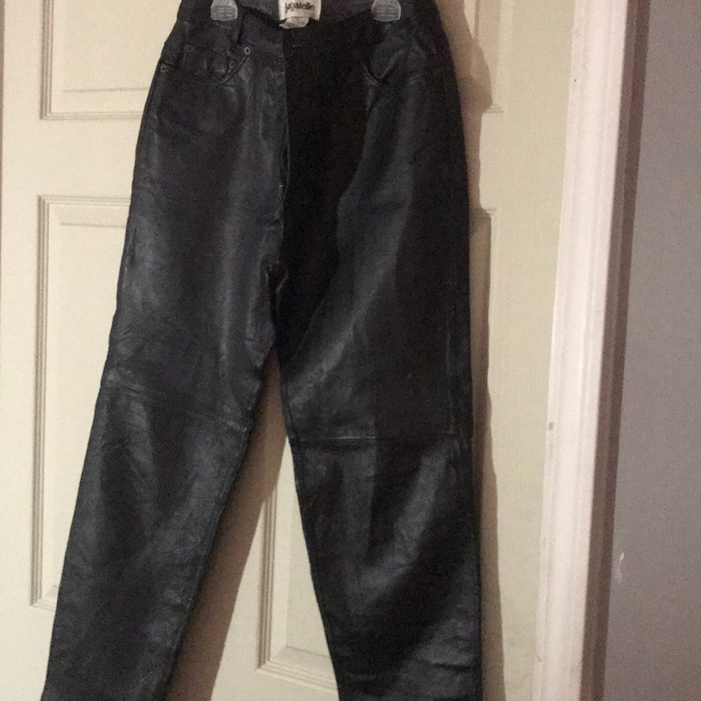 Black leather plants